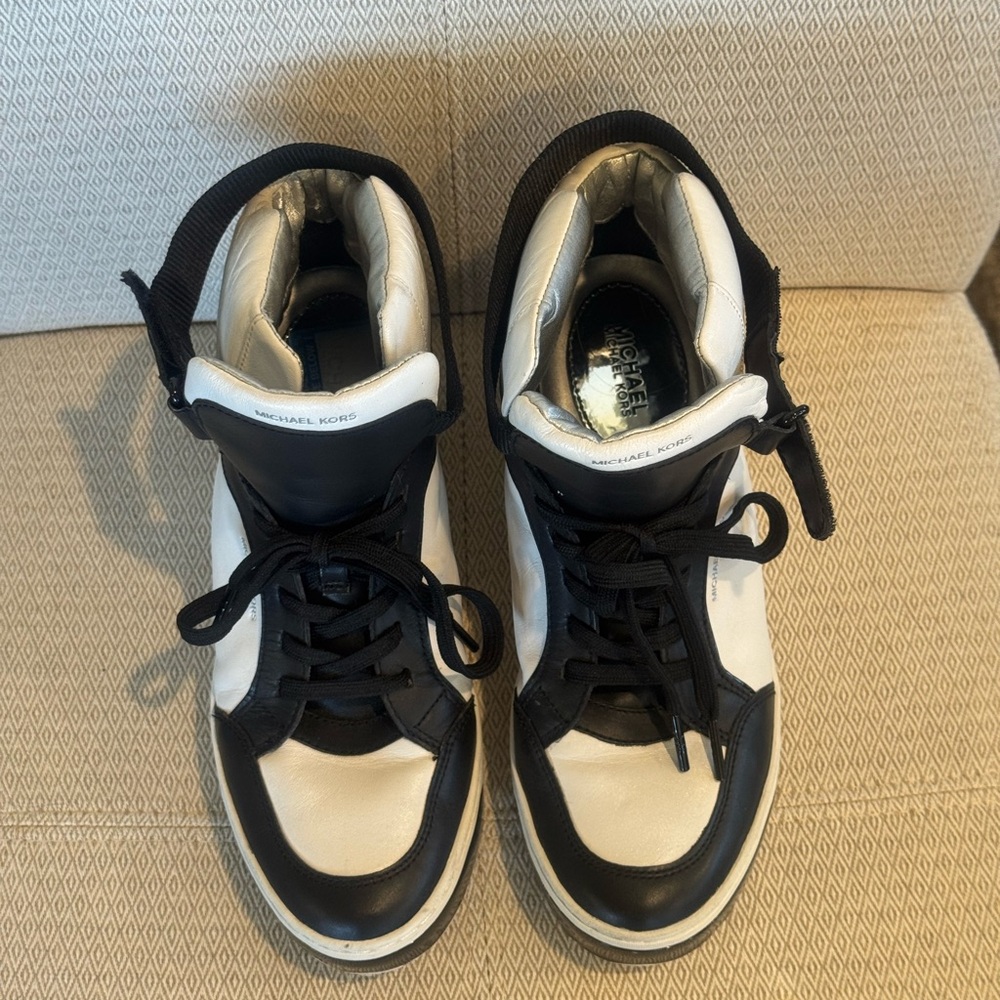 Michael Kors Black and White High-Top Sneakers